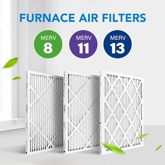 LotFancy 14x20x1 Air Filter MERV 8 4-Pack, Electrostatic Pleated Furnace & AC Filter, Captures Dust, Pet Hair, Pollen, Actual Size: 13.75"x19.75"x0.75"