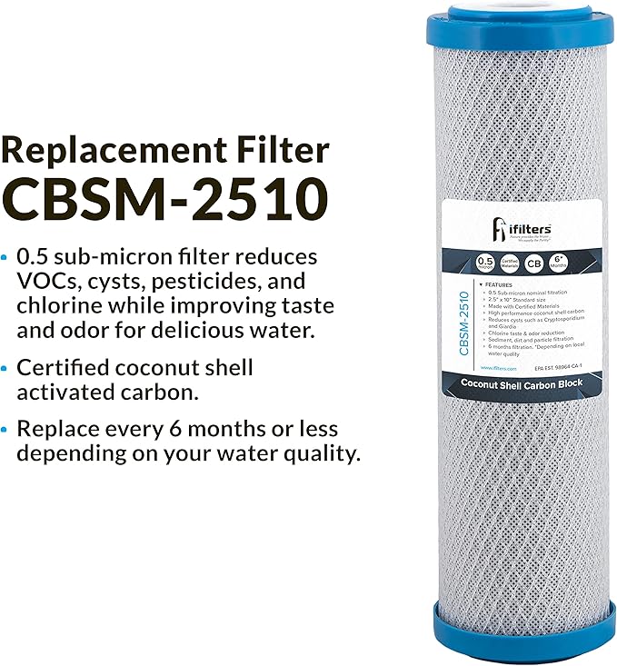Countertop Ultra Drinking Water Filter for VOCs Cysts Pesticides Herbicides Chlorine Taste & Odor - White