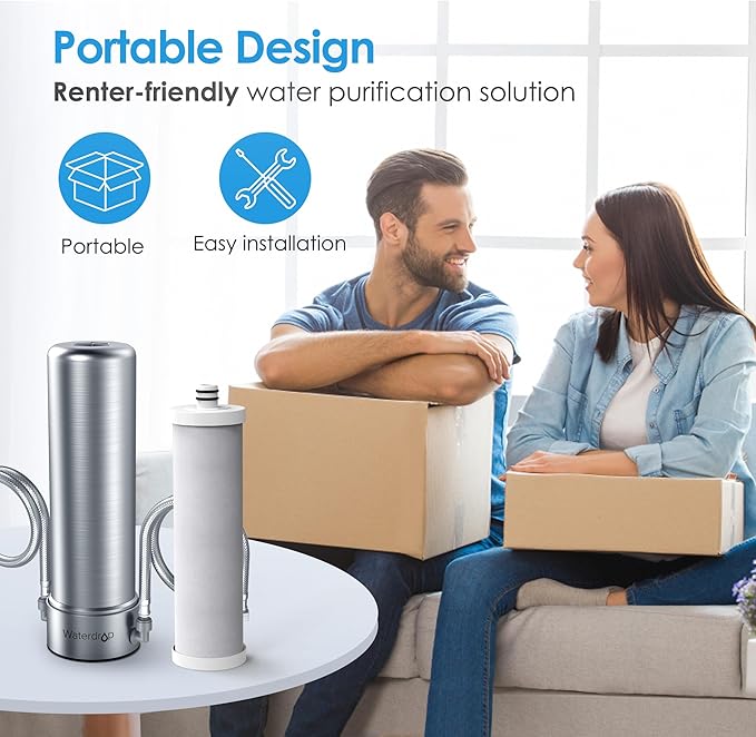 Waterdrop WF13 Under Sink Replacement Water Filter, Replacement for AS13/BS13/AP13, NSF/ANSI 42 Certified, No Drilling Required, 6 Stage Under Sink Water Filter, Reduce PFOA/PFOS, Lead, Chlorine