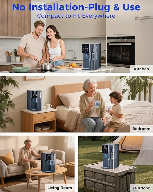 7-Stage Countertop Reverse Osmosis Water Filter System, 528G RO Water Filtration with 2 Portable Pitchers, NSF/ANSI 372,42,58 (CT910-2 Pitchers)