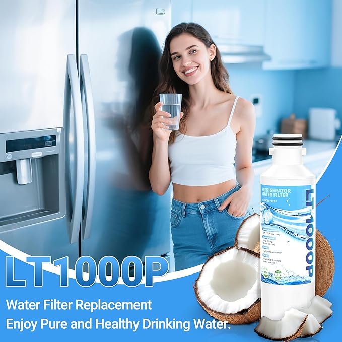 ADQ747935 LT1000P Water Filter for LG - Replacement LT1000P/PC/PCS, LFXS26973S, LMXS28626S, LMWS27626S, LFXS28596S, ADQ74793501 and LT120F Air Filter, 3 Combo | by PANDEELS