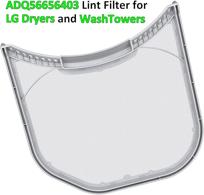 ADQ56656403 Lint Filter Replacement for LG Dryers and WashTowers, Ultra Durable Lint Screen Trap, Rim without Felt Seal, Filter Size 11.2 * 10.9 inch (28.4 * 27.6 cm)