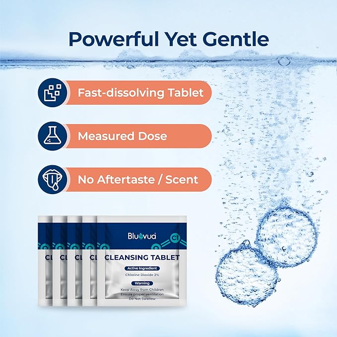 Bluevua Cleansing Kit for RO100ROPOT & RO100ROPOT-UV – Includes 5 Cleaning Tablets and Filter Accessory for Internal System Maintenance and Freshness Support