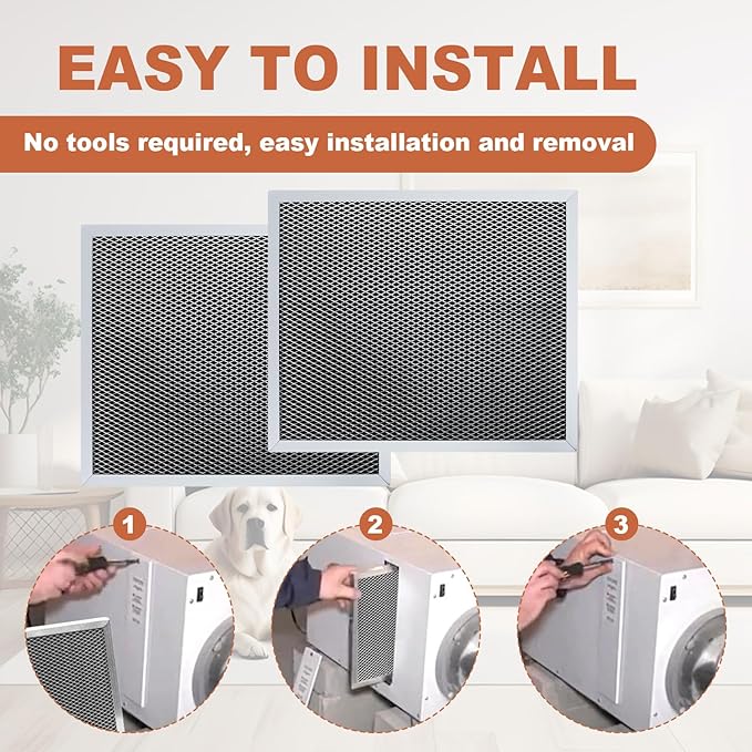 5443 MERV 8 Dehumidifier Filter Compatible with Aprilaire Whole-House Dehumidifiers 8191 8192 and Ventilation Models 8191 8192 Replacement Filters Washable 2 Packs - 10"x12"x1"