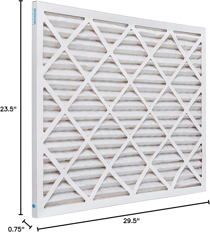 Aerostar 24x30x1 MERV 11 Air Filter, Pleated AC Furnace HVAC Filters (23.5x29.5x0.75), for Allergies Asthma Dust Pet Dander Smoke Bacteria Viruses, MPR 1500 FPR 10, USA, 6 Pack
