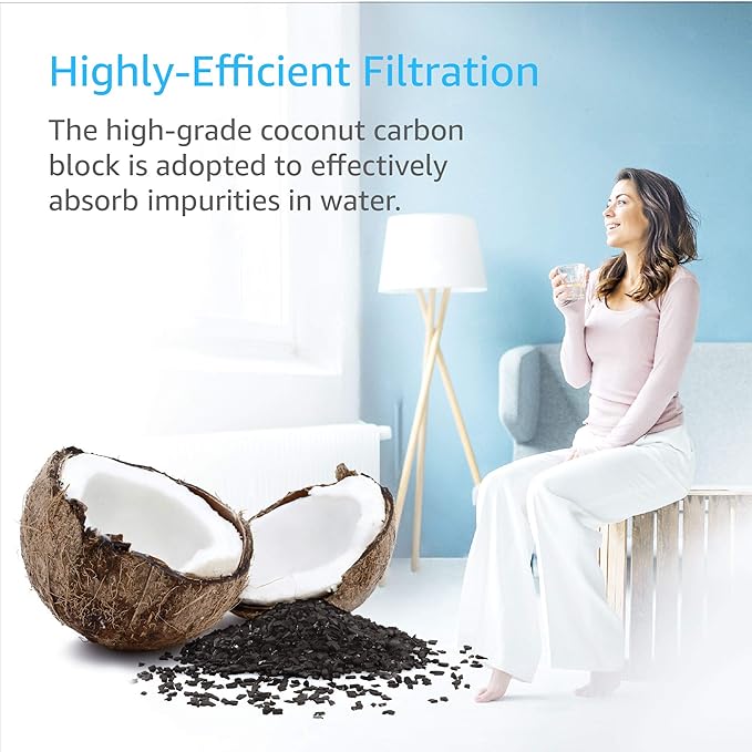 AQUA CREST FQROPF, FQSLF Under Sink Water Filter, Replacement for GE FQROPF, FQSLF, GXSV65R, GQSV65R, PXRQ15F, PNRQ15F, NSF 42 Certified (2 Pack), Model No.AQU-FF23-PF
