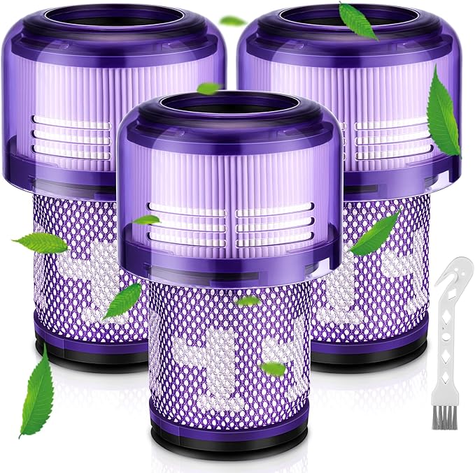 V12 Filter Replacements for Dyson V12 Detect Slim, Detect Slim Animal, Slim+ Cordless Vacuum and V12 Slim Absolute Vacuums, SV34, SV35 V12 Vacuum Cleaner Filter Replacement, Part No. 971517-01, 4 Pack