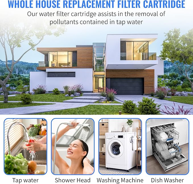CFS – 1 Pack Sediment Water Filter Cartridge with O-Ring Compatible with 10" Pelican Water Replacement & PC-100 EZ Models – Removes Bad Taste – Whole House Replacement Filter Cartridge – 5 Micron
