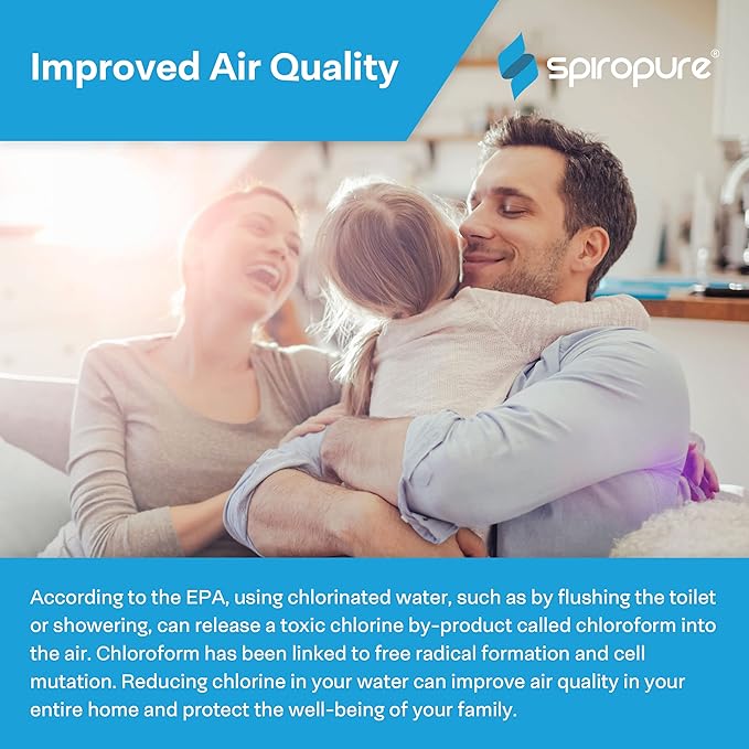 SpiroPure SP-WH300 Advanced 3-Stage Whole House Water Filter, Sediment Catalytic Carbon Descaler, Chlorine Reduction for The Home, Salt Free Descaler, City or Well Water
