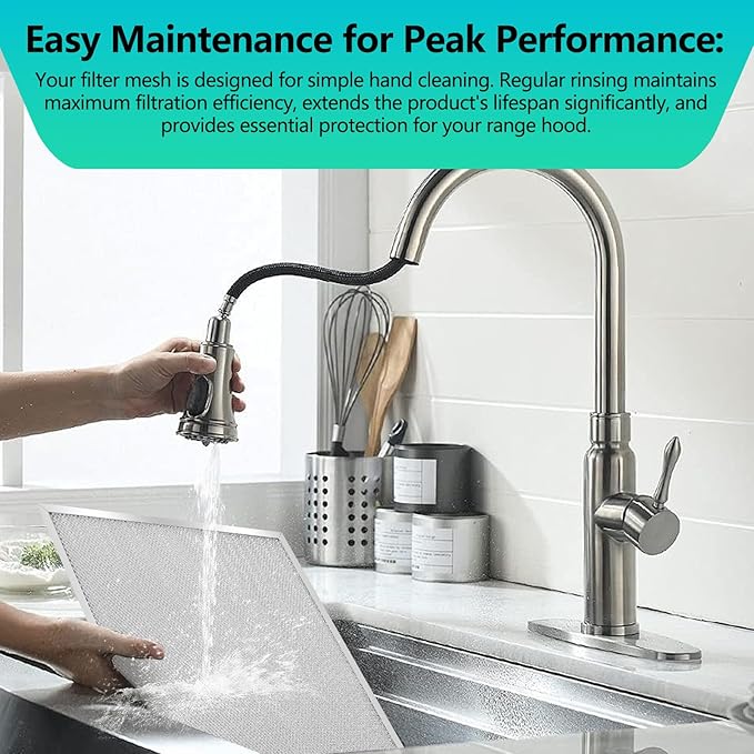 BPS1FA30 Universal Range Hood Filter Replacement 14.21"x11.89"x035" - Aluminum Frame & Mesh - Heavy Duty Grease Filter - 2 Pack