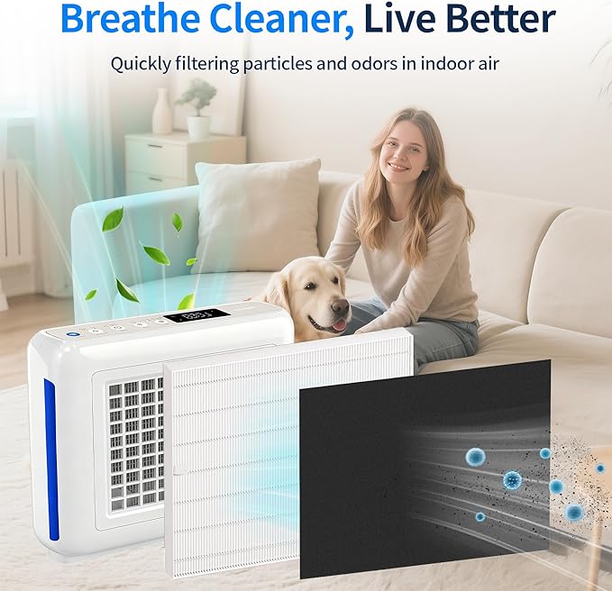 EBUSI AP-1512HH Air Purifier Replacement Filters - 2 True HEPA Compatible with Coway Airmega AP-1512HH/200M/AP-1518R/AP-1519P Series Air Purifier (Replaces Part #3304899)