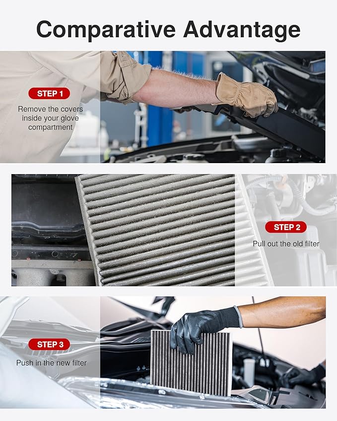 Puroma Cabin Air Filter with Activated Carbon, Replacement for CP966, CF11966, Select Buick Enclave, Encore GX, Envision, Regal, LaCrosse, Cadillac, GMC, Bolt EV, Camaro, Colorado