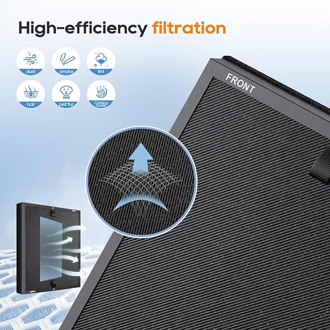 HAP602 Replacement Filter Compatible with ECOSELF HAP602 HAP602WF Air Purifier, 2 Pack
