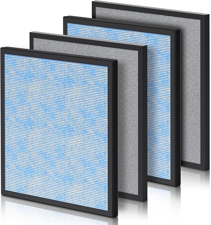 2 Sets HSP001 Filter Replacements for HATHASPACE HSP001 Smart Air Purifier, 4 Stage Filtration of H13 True HEPA Filter and Activated Carbon Pre-Filter