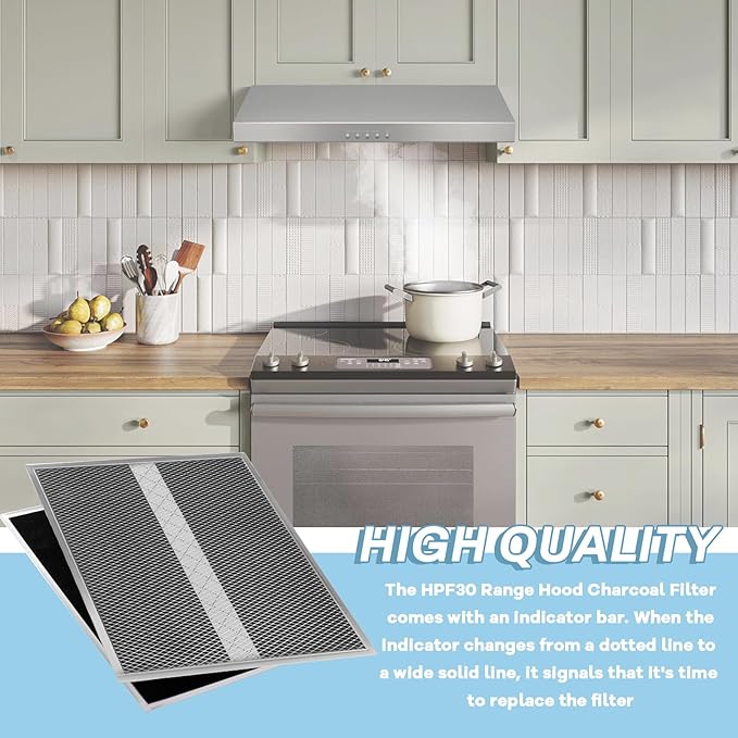 HPF30 XC Type Charcoal Filter 12-7/8" x 14-5/8", for Broan Non-Ducted Range Hood, Replacement S97020466-2PCS