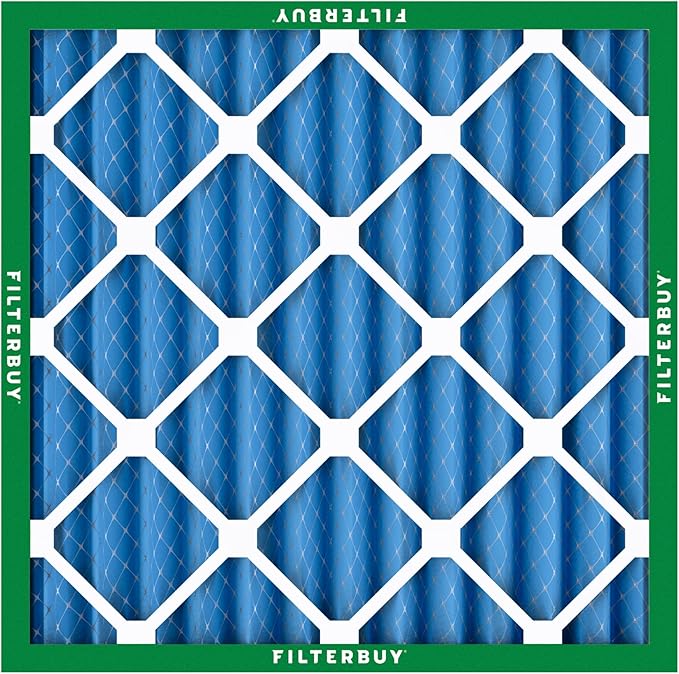 Filterbuy 20x20x2 Air Filter MERV 13 Optimal Smoke & Allergy Defense (12-Pack), Electrostatic Pleated HVAC AC Furnace Filters Replacement (Actual Size: 19.50 x 19.50 x 1.75)