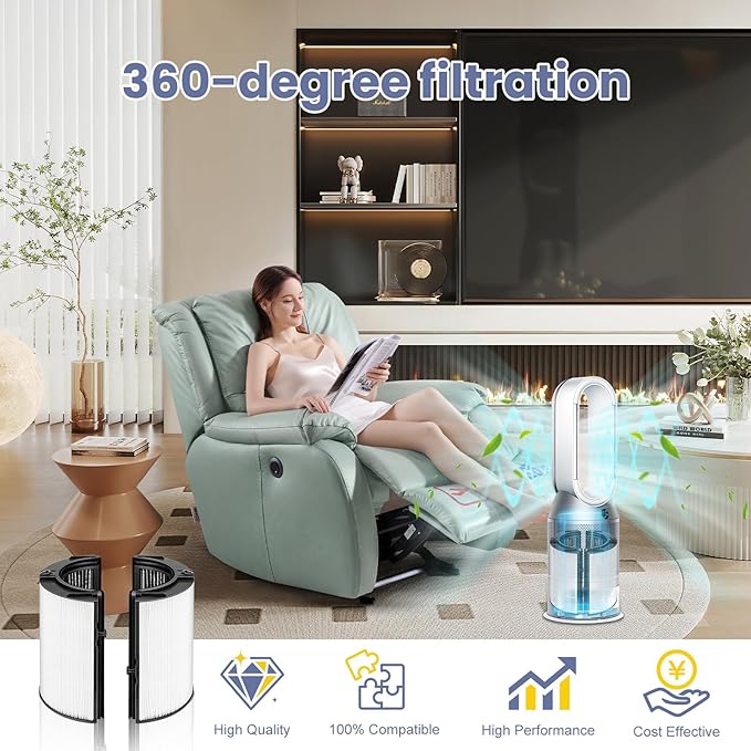 TP04 PH01 Replacement Filter Compatible with Dyson TP06 TP07 TP09 TP10 HP04 HP06 HP07 HP09 HP10 PH02 PH03 PH04 Air Filter Replacement,360°Combi Activated Carbon Filters Pure Cool Hot Air Filters