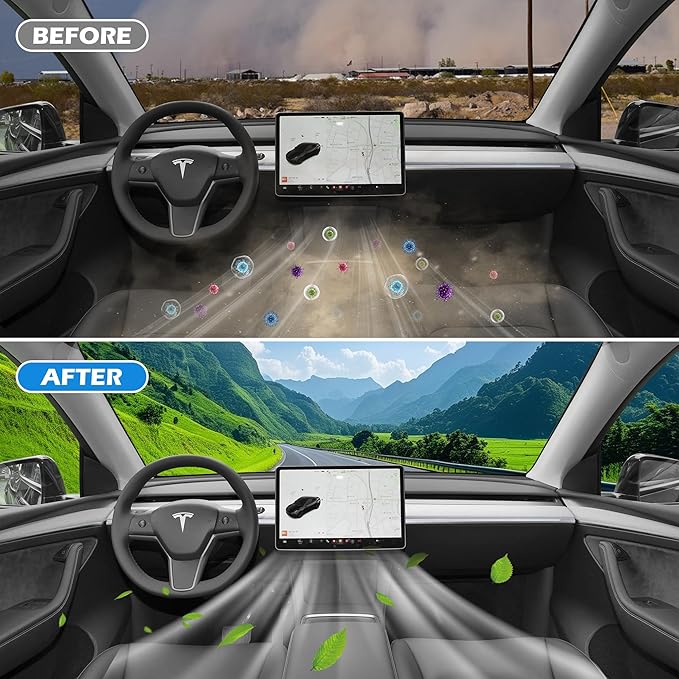 frani Cabin Air Filter Designed for Tesla Model 3/Model Y 2016-2027, 2 Pack HEPA Air Filter Replacement for Tesla Model 3/Y,Tesla Accessories Model 3/Y