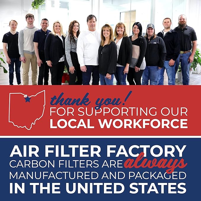 Air Filter Factory Carbon Filter BPSF30 99010308 Replacement For Broan QS WS NON-Ducted Measures 10-13/16" X 13-5/16" X 3/32" USA Made Range Hood Charcoal Carbon Filters 2-Pack