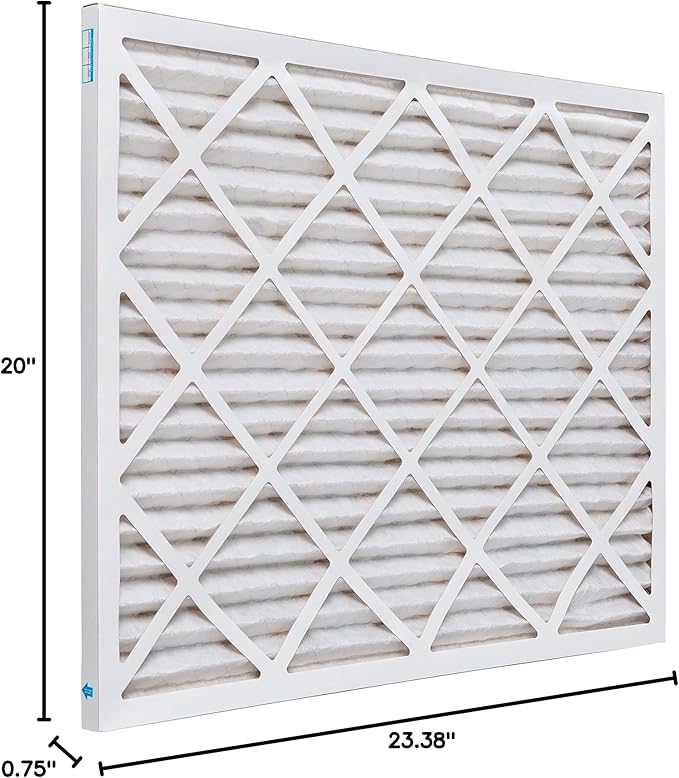 Aerostar 20x24x1 MERV 8 Air Filter, Pleated AC Furnace HVAC Filters (19.375x23.375x0.75), Electrostatically Charged for Allergies Dust Pet Dander Pollen Mold Lint, MPR 600 FPR 5, USA, 6 Pack