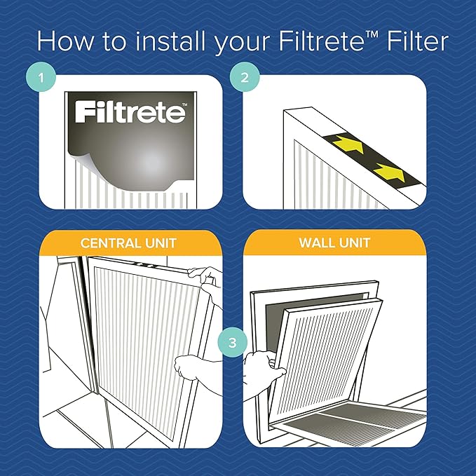 Filtrete 16x25x1 Air Filter, MPR 600, MERV 7, Clean Living Dust Reduction 3-Month Pleated 1-Inch Air Filters, 6 Filters