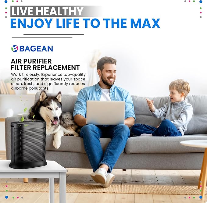 Bagean HPA100 Replacement Filter for Honeywell Air Purifier - Compatible with Honeywell R Filter Replacement - H13 True HEPA with Carbon Filters 99.98% of Particles & Purifies Air (2 HEPA + 8 Carbon)