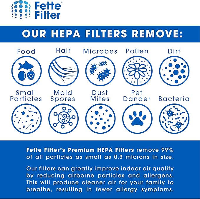 Fette Filter - Vacuum HEPA Filter Compatible with Dirt Devil F1 (F-1) Compare to Part # 3JC0280000, 3-JC0280-000 & 2JC0280000, 2-JC0280-000 (Pack of 3)