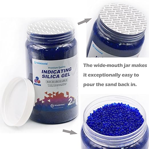 Silica Gel 4 LBS, Indicating Silica Gel (Blue to Pink), Reusable Silica Gel Desiccant Dehumidifier
