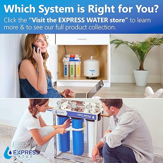 Express Water Direct Water Filtration System – 3 Stage Direct Water Filter System with Chrome Faucet – Under Sink Water Filter – Sediment, Activated Carbon Block, and Granular Activated Carbon Filters