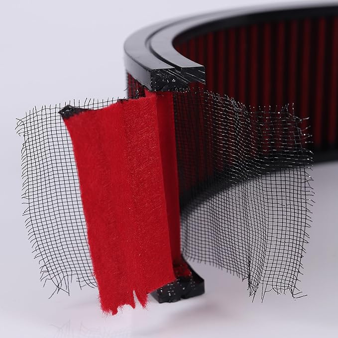 14"x4" Air Cleaner Air Filter Element Round Replacement Washable Reusable Compatible with Chevrolet Buick Ford GMC Mopar Oldsmobile Pontiac Cotton Fiber High Flow (Black)
