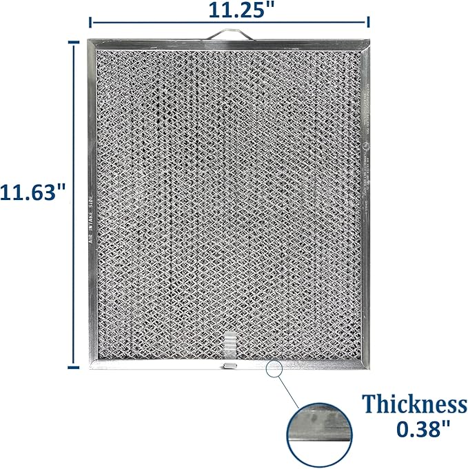Air Filter Factory Range Hood Filter BPQTF, 99010317, QT2000, WA6500, WA65F, S99010317 Replacement For Broan Nutone Aluminum Grease Mesh Charcoal Carbon Combo Filter 11-1/4" X 11-5/8" X 3/8" 2-Pack