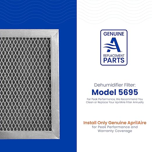 AprilAire 5695 Washable MERV 8 Dehumidifier Filter for Whole-House Dehumidifiers 1820 and E070, 8x11.5x1 (Pack of 1)