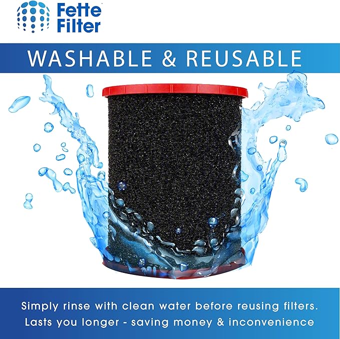 Fette Filter - 49-90-1990 Large Wet/Dry Vac Foam Wet Filter Compatible with Milwaukee M18 Fuel Wet/Dry Vacuums Models 0910-20, 0920-20, 0920-22HD, 0930-22HD, 0931-20 - Part # 49-90-1990 Pack of 2