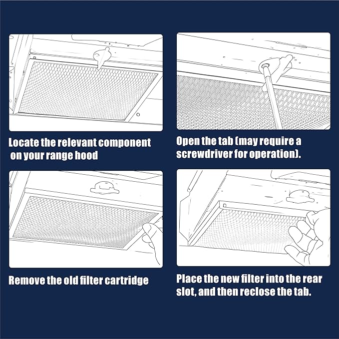 97007696 Range Hood Filter 41F Stove Vent Hood Filters for Kitchen Range Hood Filter Replacement Grease Mesh Grease & Charcoal Carbon Oven Vent Hood Filters by Size 10.5" x 8.8" 41F 10.5" x 8.75"