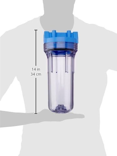Pentair Pentek 150072 Traditional Standard Filter Housing, 3/4" NPT #10 Clear Water Filter Housing with Mounting Cap, 10-Inch, Blue/Clear