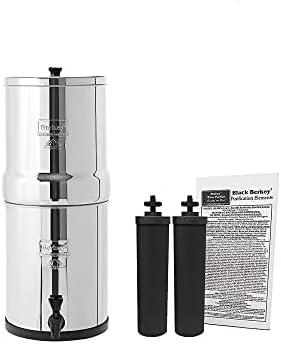 Travel Berkey Gravity-Fed Water Filter with 2 Black Berkey Elements–Enjoy Potable Water While Camping, RVing, Off-Grid, Emergencies, Every Day at Home