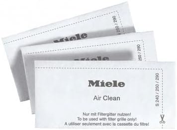 Miele Genuine AirClean Filters, for Everyday Freshness at Home, Safely Traps Dust, Pack of 3 – 3944711, White