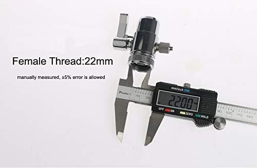 2 Way Kitchen Faucet Diverter Valve/Splitter with Female M22(≈22mm) Thread and 1/4 OD RO Tubing outlet for Counter water Filter