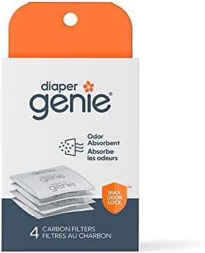 Diaper Genie Carbon Filter | Diaper Pail Odor Eliminator & Deodorizer | Compatible with the-Diaper Genie Complete and Expressions Pail,4 Count (Pack of 12)