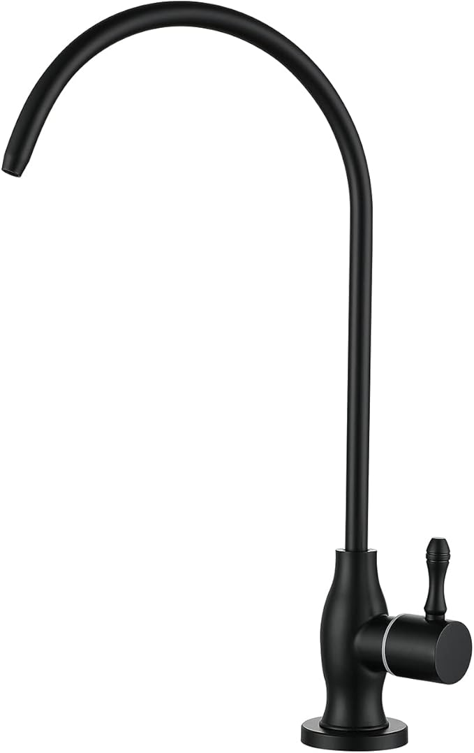 Commercial Water Filtration Faucet, Drinking Water Dispenser, Matte Black, Lead-Free Solid Brass and Ceramic Cartridge