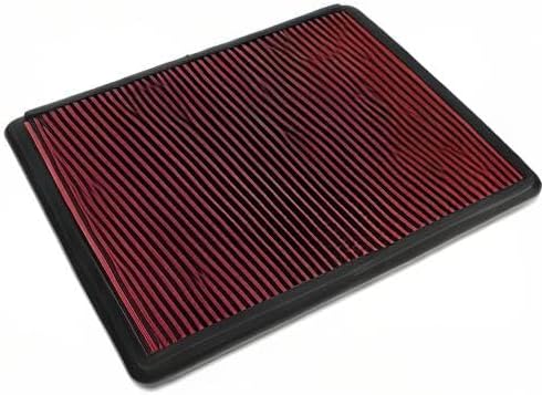 DNA Motoring AFPN-235-RD Clean Air Washable Drop In Panel Air Filter Enhance Engine Performance Power & Acceleration Improve [Compatible with 2001-2006 Mitsubishi Montero]