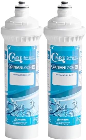 C Pure Oceanloch+ M Water Filter Cartridge 2-Pack – 1 Micron, 1.67 GPM – Compatible with Ice-O-Matic IOMQ, IFQ1, IFQ2 Systems – Chlorine, Taste & Odor Reduction Replacement Filters