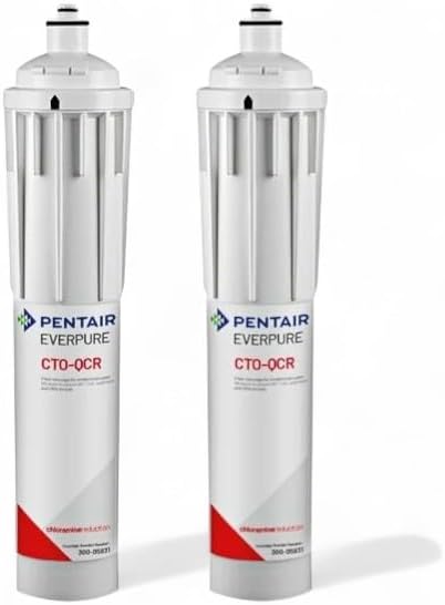 300-05831 CTO-QCR Water Filter Cartridge – 1 Micron, 0.5 GPM – 2-Pack – Chlorine, Taste, Odor Reduction – Compatible with QTI1+CR, CTO-Q10 Systems – High Efficiency Filtration