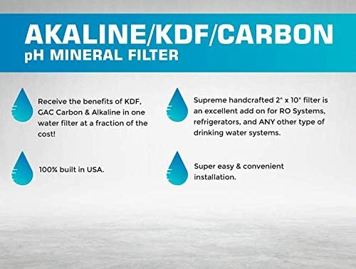 Alkaline Filter Cartridge - for Countertop and Under Sink Filtration RF-1050 | KDF 55, Carbon, Mineral Alkaline Ceramic Balls