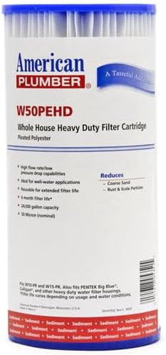 (Package Of 2) American Plumber W50PEHD Pleated Polyester Water Filters
