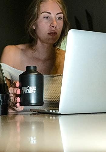 Smoke Trap + | Personal Air Filter (Sploof) - Replaceable Filters - Long Lasting Smoke Filter 500+ Uses With Easy Exhale - Filters Have Zero Plastic Waste - (Black)