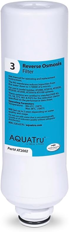 AquaTru Reverse Osmosis Filter (Stage 3) – Compatible with AquaTru Classic, Classic Smart & Under Sink Purifier Models
