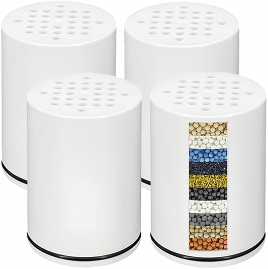 4-Pack Replacement Shower Filter Cartridge Compatible with Kitsch Filtered Shower Head,Water Softener Filter for Hard Water Reduce Chlorine and Harmful Substances
