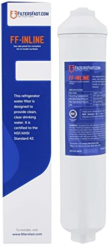 Filters Fast FF-INLINE Compatible Replacement Universal Inline Carbon Water Filter Cartridge for Fridge Refrigerator Water Dispenser