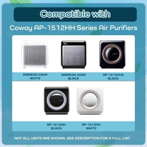 Breathe Naturally Replacement Filter Compatible with Coway AP-1512HH Series Air Purifiers - Air Purifier Carbon Filter - Activated Charcoal Filter Sheets - 15”x13”x0.2” (Pack of 4 Carbon Prefilters)